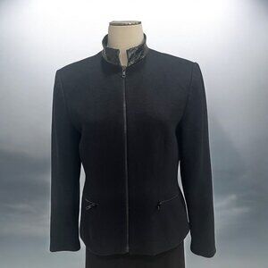 Focus 2000 Black Cashmere Blend Blazer‎ 8 Elegant Classic Formal Dinner Office